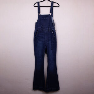 Judy Blue dark wash flare denim overalls-M
